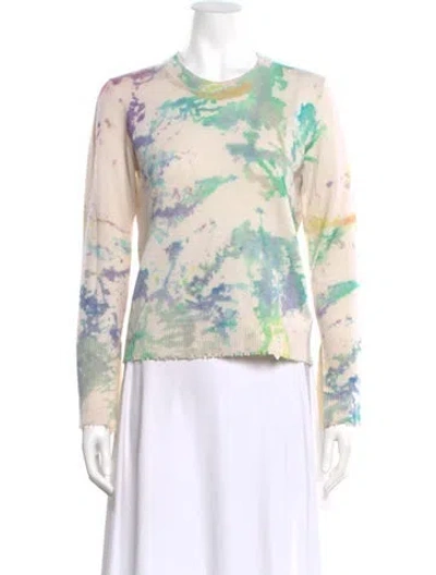 Pre-owned Zadig & Voltaire Cashmere Tie-dye Print Sweater In Neutral