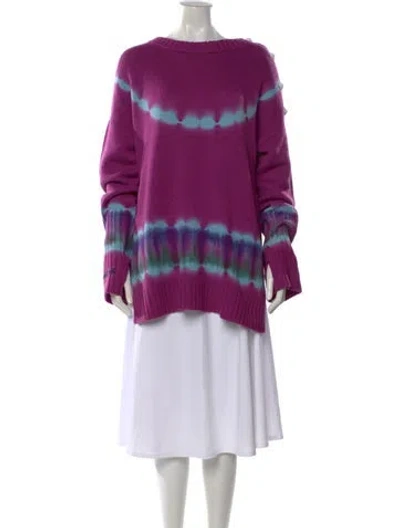 Pre-owned Zadig & Voltaire Cashmere Tie-dye Print Sweater In Purple