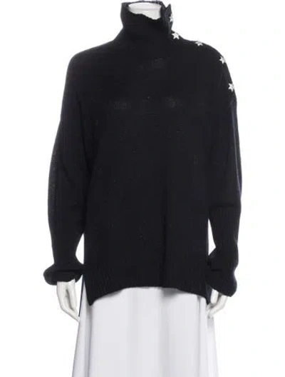 Pre-owned Zadig & Voltaire Cashmere Turtleneck Sweater In Black