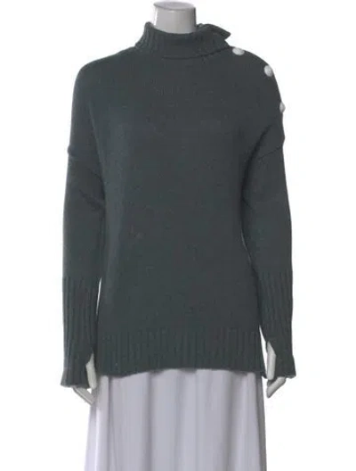 Pre-owned Zadig & Voltaire Cashmere Turtleneck Sweater In Blue