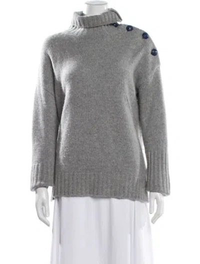 Pre-owned Zadig & Voltaire Cashmere Turtleneck Sweater In Gray