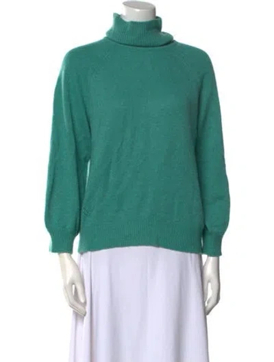 Pre-owned Zadig & Voltaire Cashmere Turtleneck Sweater In Green