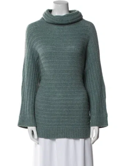 Pre-owned Zadig & Voltaire Cashmere Turtleneck Sweater In Green