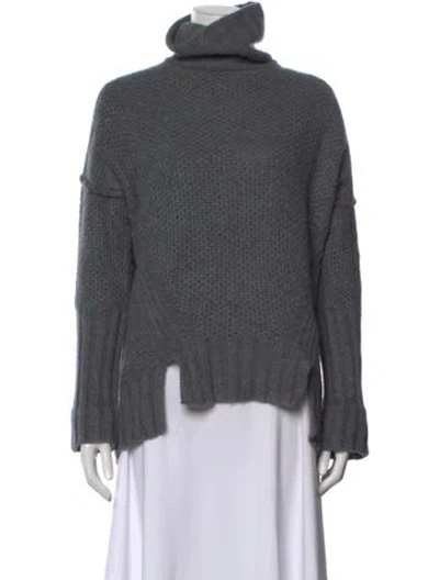 Pre-owned Zadig & Voltaire Cashmere Turtleneck Sweater In Grey