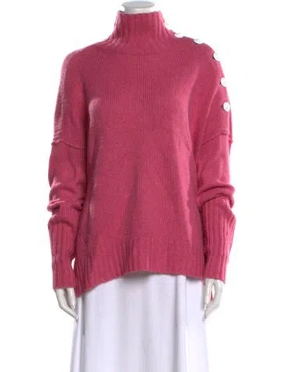 Pre-owned Zadig & Voltaire Cashmere Turtleneck Sweater In Pink