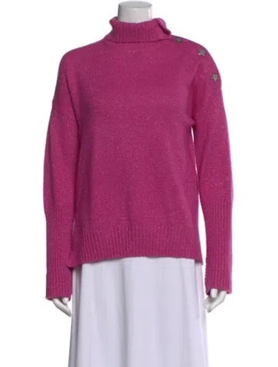 Pre-owned Zadig & Voltaire Cashmere Turtleneck Sweater In Pink