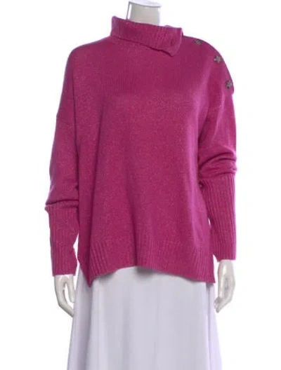 Pre-owned Zadig & Voltaire Cashmere Turtleneck Sweater In Pink