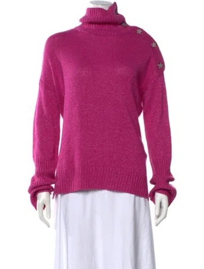 Pre-owned Zadig & Voltaire Cashmere Turtleneck Sweater W/ Tags In Pink