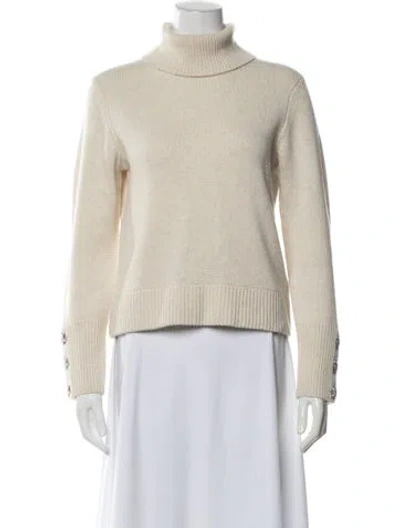 Pre-owned Zadig & Voltaire Cashmere Turtleneck Sweater In White