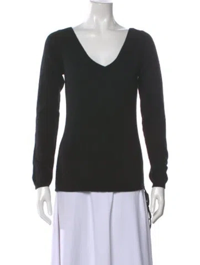 Pre-owned Zadig & Voltaire Cashmere V-neck Sweater In Black
