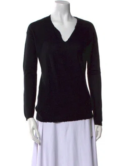 Pre-owned Zadig & Voltaire Cashmere V-neck Sweater In Black