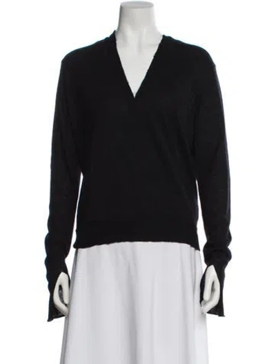 Pre-owned Zadig & Voltaire Cashmere V-neck Sweater In Black