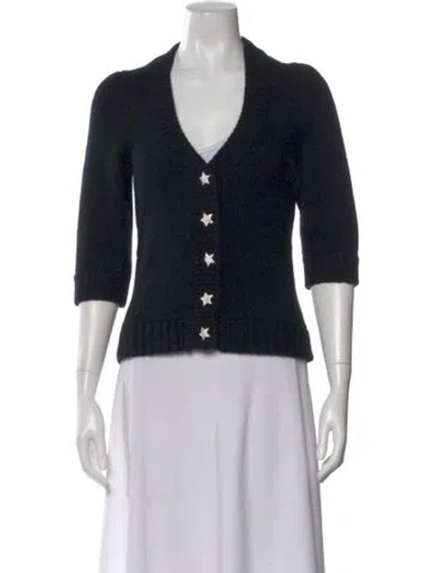 Pre-owned Zadig & Voltaire Cashmere V-neck Sweater In Black