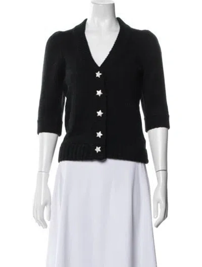 Pre-owned Zadig & Voltaire Cashmere V-neck Sweater In Black