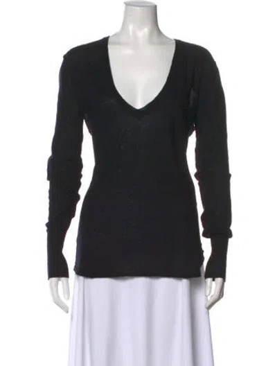 Pre-owned Zadig & Voltaire Cashmere V-neck Sweater In Black