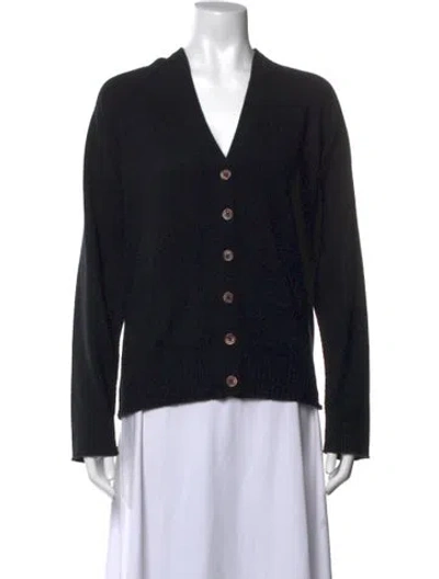 Pre-owned Zadig & Voltaire Cashmere V-neck Sweater In Black