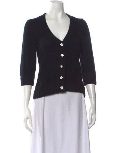 Pre-owned Zadig & Voltaire Cashmere V-neck Sweater In Black