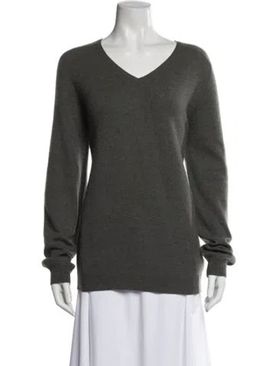 Pre-owned Zadig & Voltaire Cashmere V-neck Sweater In Gray