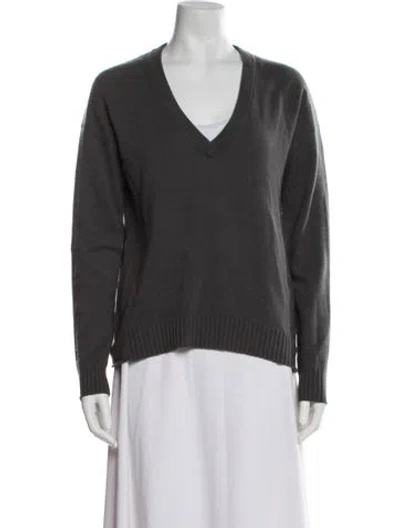 Pre-owned Zadig & Voltaire Cashmere V-neck Sweater In Gray