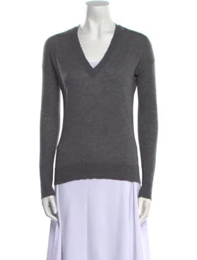 Pre-owned Zadig & Voltaire Cashmere V-neck Sweater In Gray