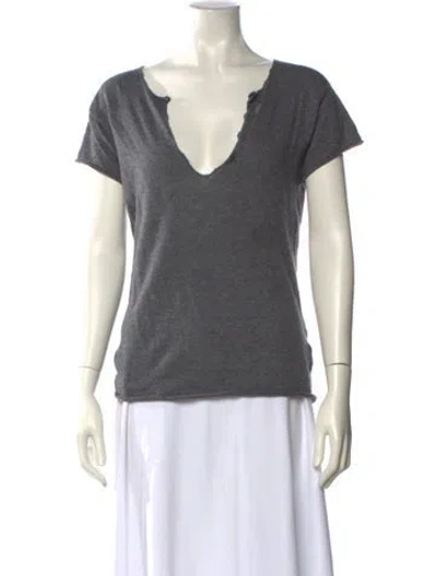 Pre-owned Zadig & Voltaire Cashmere V-neck Sweater In Gray