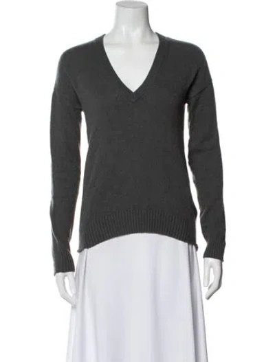 Pre-owned Zadig & Voltaire Cashmere V-neck Sweater In Gray