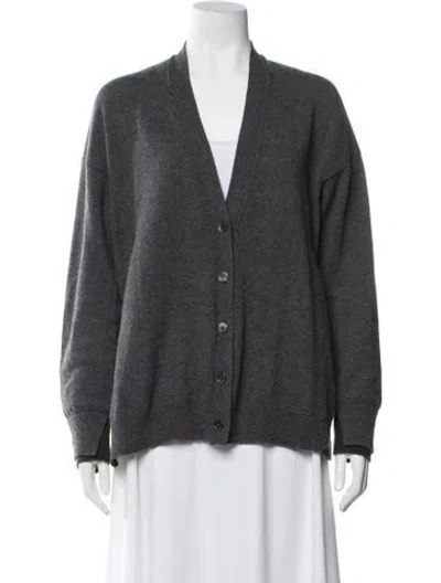 Pre-owned Zadig & Voltaire Cashmere V-neck Sweater In Gray