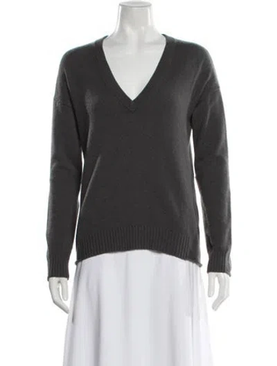 Pre-owned Zadig & Voltaire Cashmere V-neck Sweater In Gray