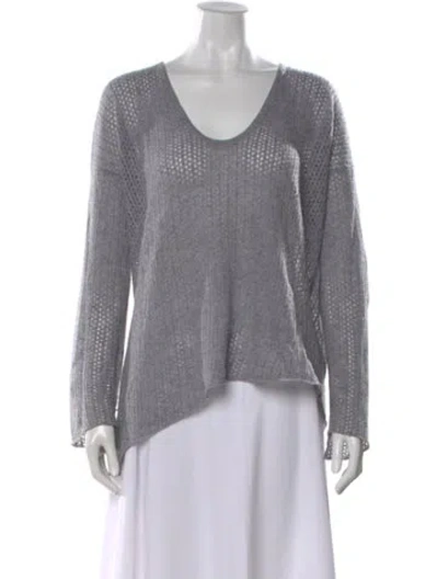 Pre-owned Zadig & Voltaire Cashmere V-neck Sweater In Gray