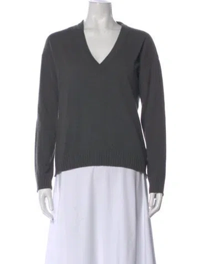 Pre-owned Zadig & Voltaire Cashmere V-neck Sweater In Gray