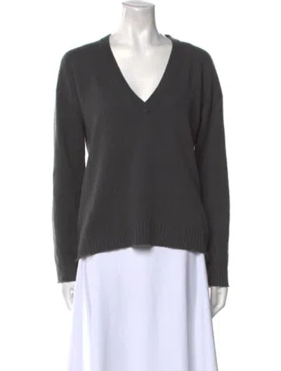 Pre-owned Zadig & Voltaire Cashmere V-neck Sweater In Gray