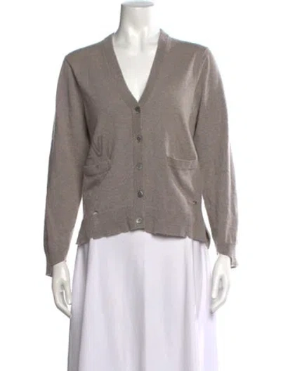 Pre-owned Zadig & Voltaire Cashmere V-neck Sweater In Gray