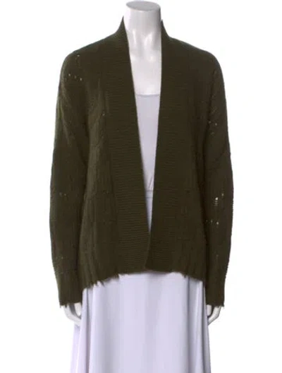 Pre-owned Zadig & Voltaire Cashmere V-neck Sweater In Green