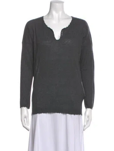 Pre-owned Zadig & Voltaire Cashmere V-neck Sweater In Green