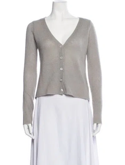 Pre-owned Zadig & Voltaire Cashmere V-neck Sweater In Grey