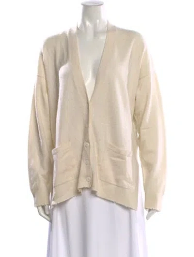 Pre-owned Zadig & Voltaire Cashmere V-neck Sweater In Neutral