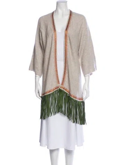 Pre-owned Zadig & Voltaire Cashmere V-neck Sweater In Neutral
