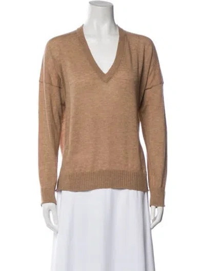 Pre-owned Zadig & Voltaire Cashmere V-neck Sweater In Neutral