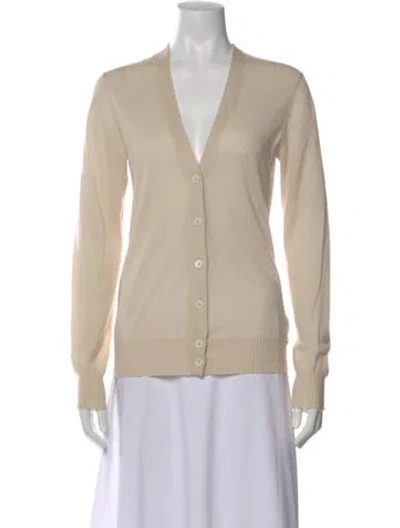 Pre-owned Zadig & Voltaire Cashmere V-neck Sweater In Neutral