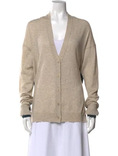 Pre-owned Zadig & Voltaire Cashmere V-neck Sweater In Neutral
