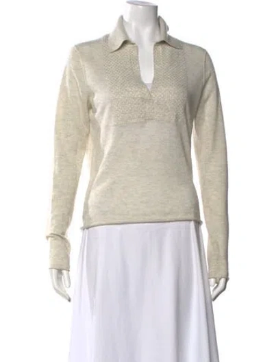 Pre-owned Zadig & Voltaire Cashmere V-neck Sweater In Neutral