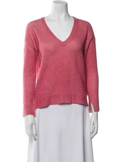 Pre-owned Zadig & Voltaire Cashmere V-neck Sweater In Pink