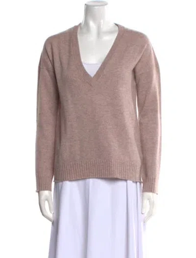 Pre-owned Zadig & Voltaire Cashmere V-neck Sweater In Pink