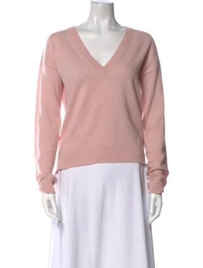 Pre-owned Zadig & Voltaire Cashmere V-neck Sweater In Pink
