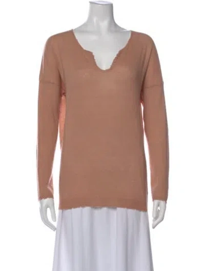 Pre-owned Zadig & Voltaire Cashmere V-neck Sweater In Pink