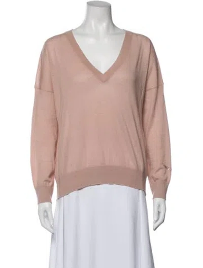 Pre-owned Zadig & Voltaire Cashmere V-neck Sweater In Pink