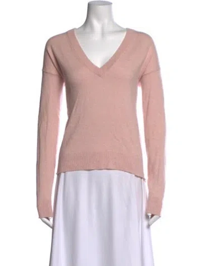 Pre-owned Zadig & Voltaire Cashmere V-neck Sweater In Pink