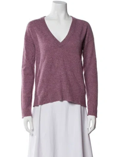Pre-owned Zadig & Voltaire Cashmere V-neck Sweater In Purple