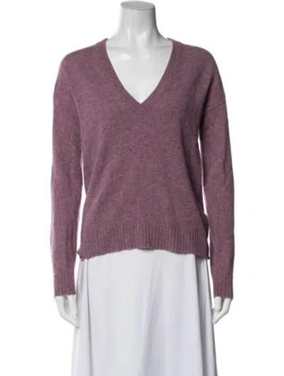 Pre-owned Zadig & Voltaire Cashmere V-neck Sweater In Purple