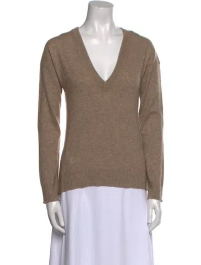 Pre-owned Zadig & Voltaire Cashmere V-neck Sweater W/ Tags In Brown